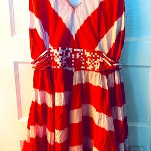 Monroe and Main Pink and White Striped Cotton Dress